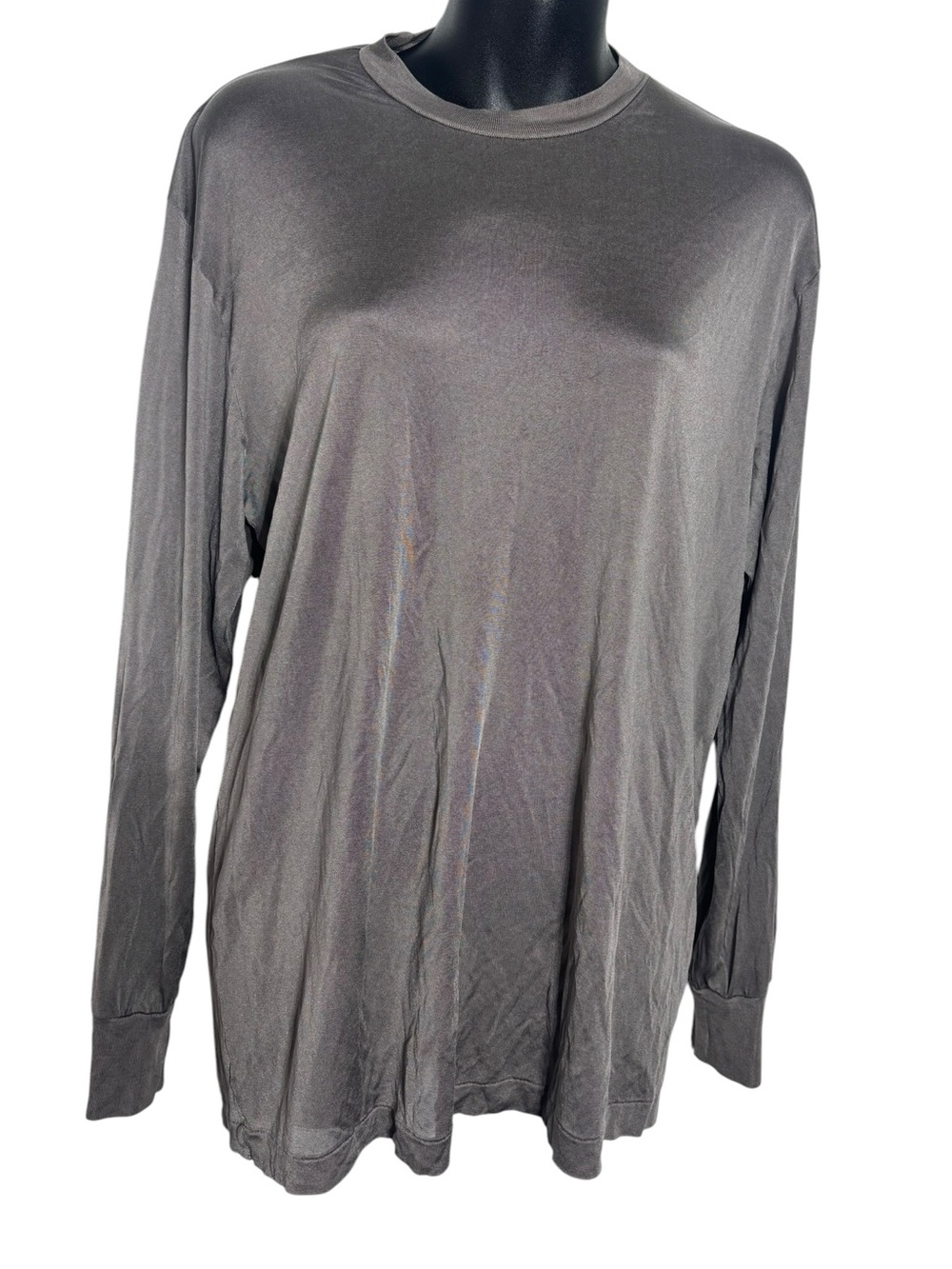 L.L. Bean men’s 100% silk underwear crew neck grey long sleeve base layer